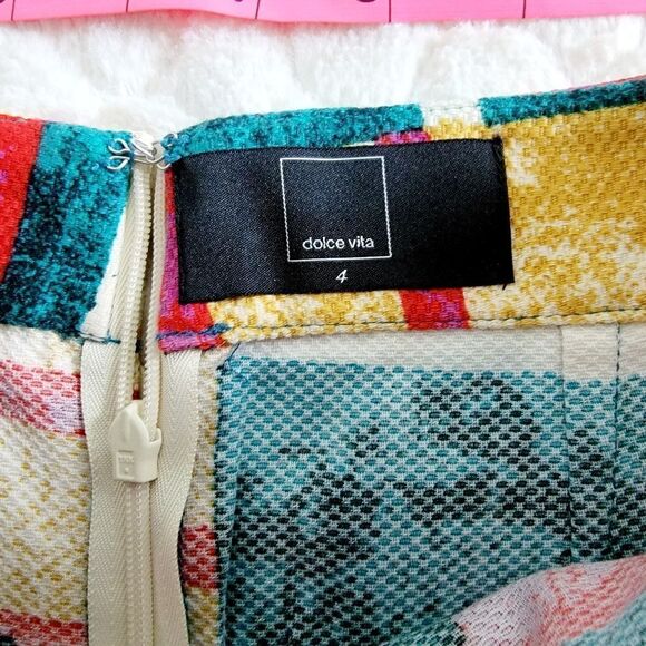 Dolce Vita Sorbet skirt abstract colorful pencil retro 80s 90s 4 small bright - Picture 5 of 10